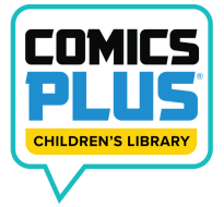 Comics Plus Children's Library in a sound bubble