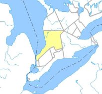A map of Southwestern Ontario with the Huron Tract highlighted