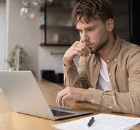 Young man using a laptop