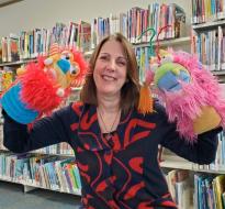 whaleofatale_logo.jpg Trish with two puppets