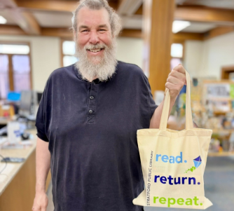 Dan with tote
