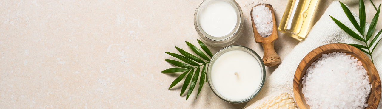 DIYSpaNight_hero.png Small dishes full of skin care products