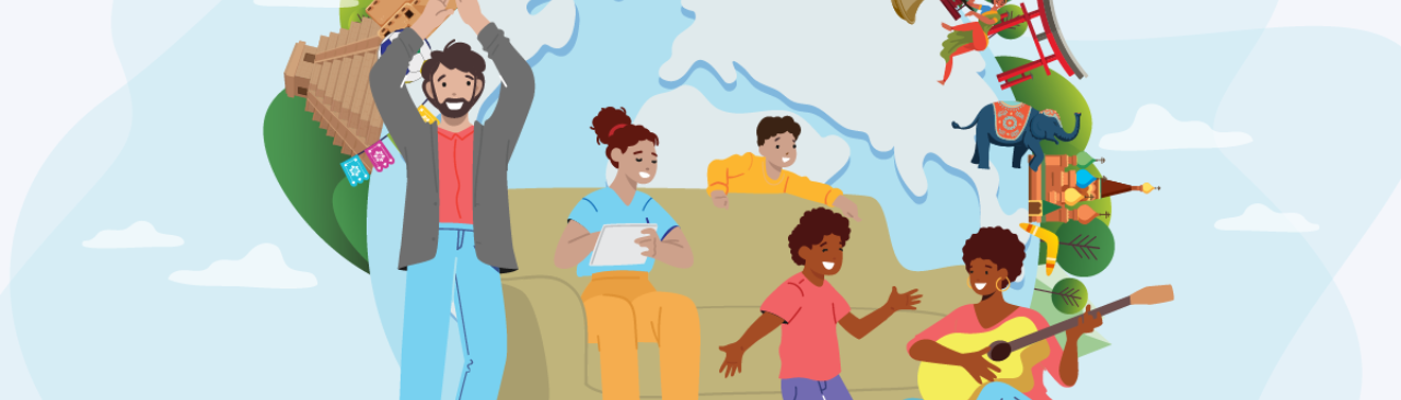 family literacy day hero.png An illustration of a family having fun together