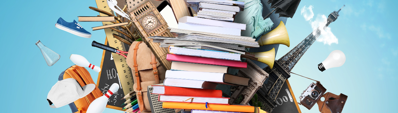 tweenlitkit_hero.png A bundle of books, and objects representing different hobbies and countries