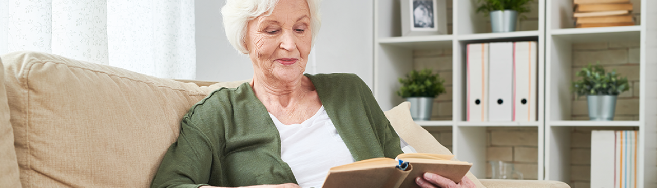 Senior woman reading a book