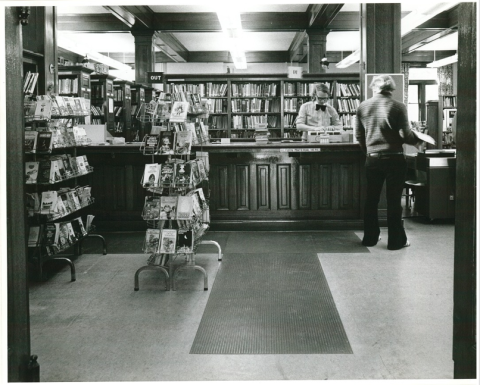 oak circulation desk